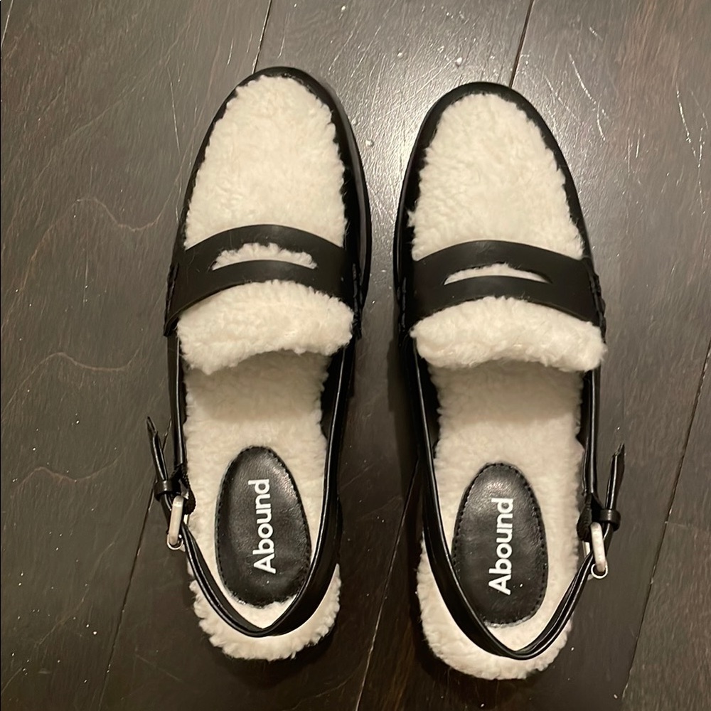 Abound Black and White Loafers with Cushioned Footbed